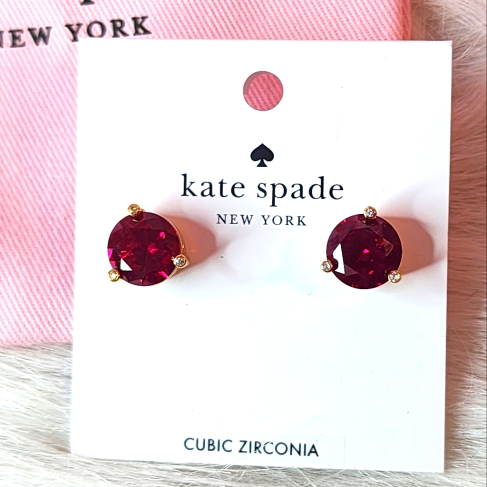 Kate Spade Rise & Shine Red Cubic Zirconia Stud Earrings